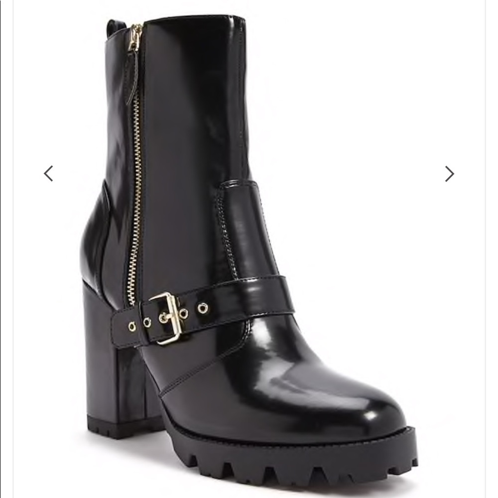 XXI Black Chunky Faux Leather Boots